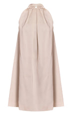 Cream Satin Halterneck Mini Shift Dress