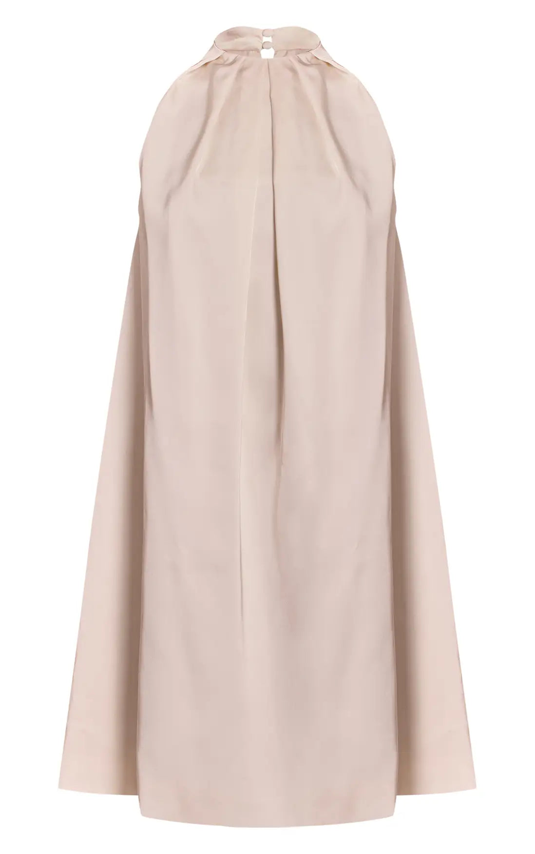 Cream Satin Halterneck Mini Shift Dress