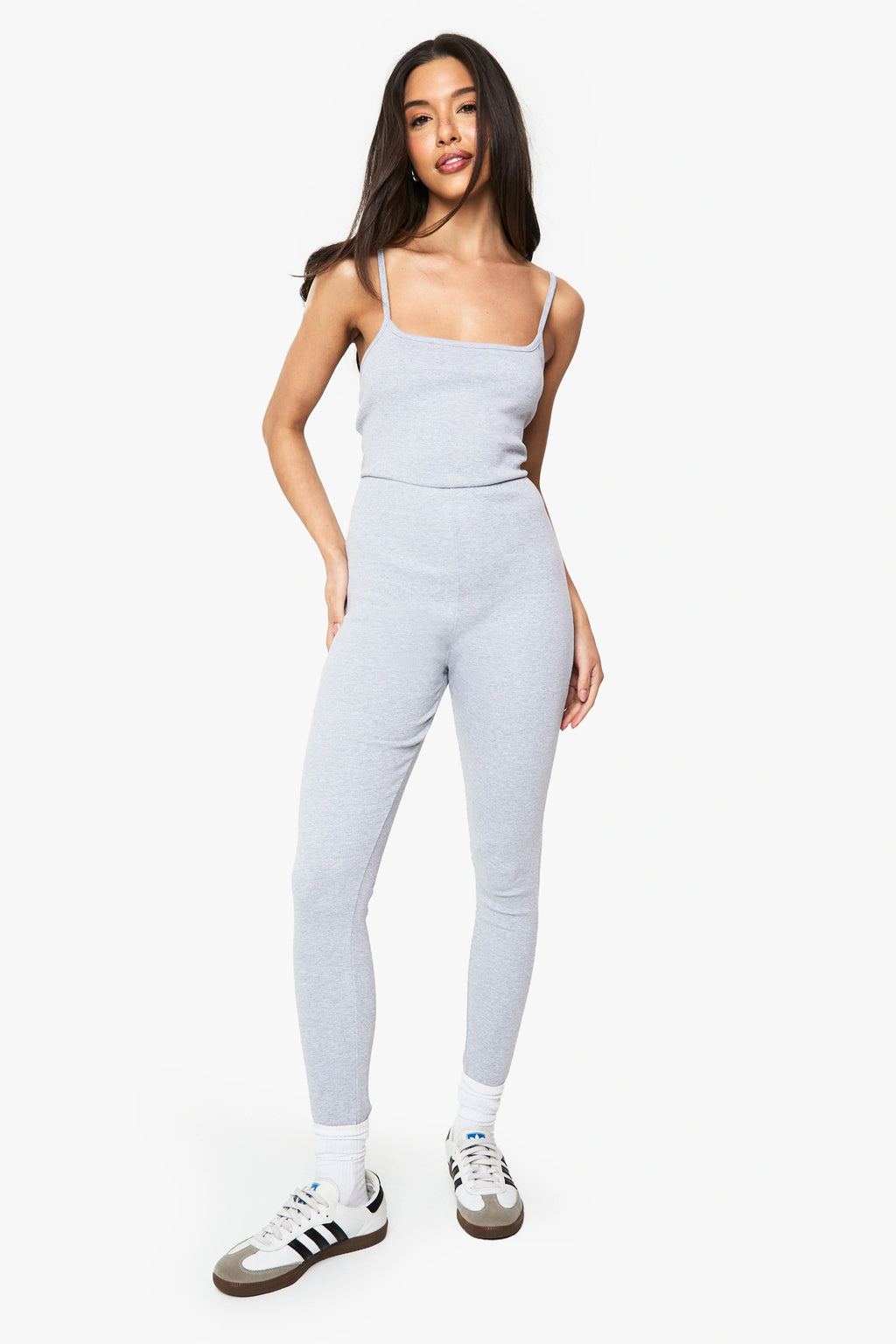 Cotton Rib Skinny Jumpsuit