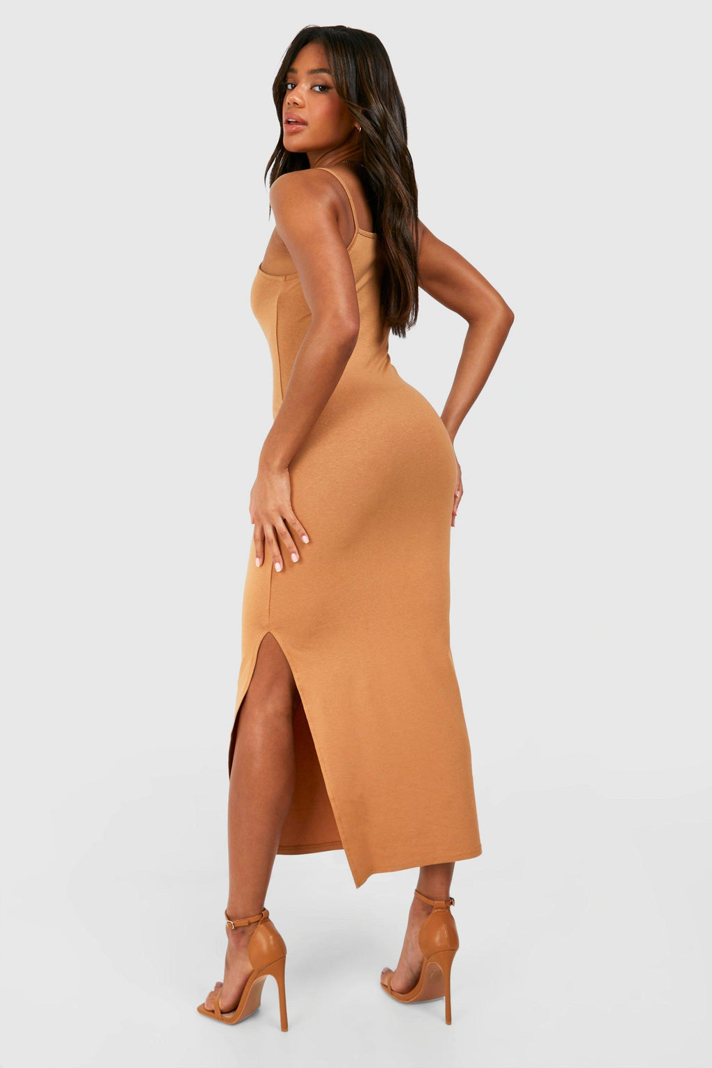 Premium Super Soft Racer Low Scoop Midaxi Dress
