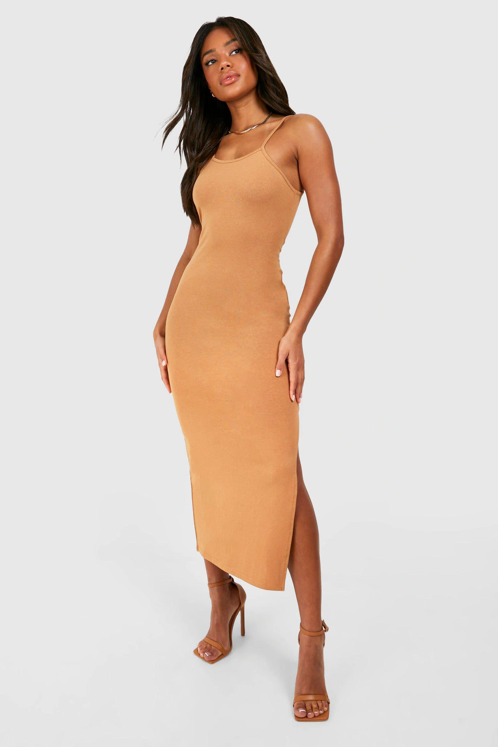 Premium Super Soft Racer Low Scoop Midaxi Dress