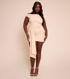 Curve Bandeau Wrap Detail Bodycon Dress