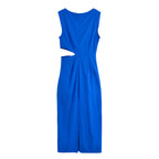 Hollow Point Slim Cut-Out Maxi Dress