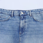 Back In Blue Retro Zip Denim Mini Skirt