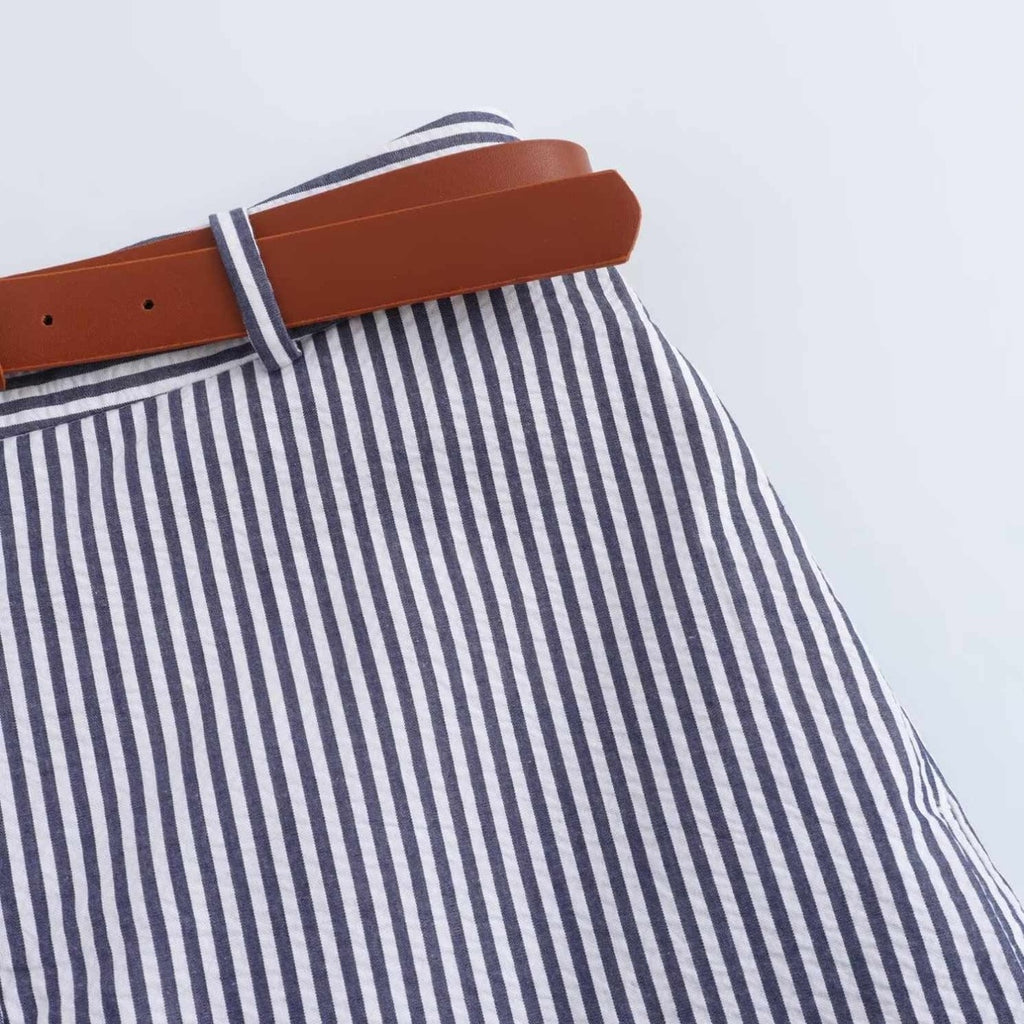 Stripe It Rich Vintage Woven Zip Pocket Shorts