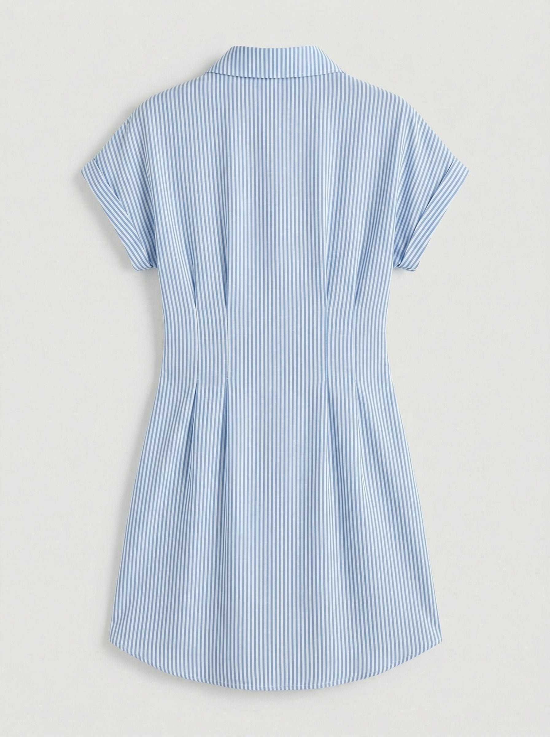 Left Bank Striped Short Sleeve A-Line Shirt Dress